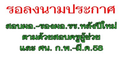 รอลงนามประกาศสอบผอ.-รองผอ.รร.หลังปีใหม่ ตามด้วยสอบครูผู้ช่วยและศน.เดือนก.พ.-มี.ค.58