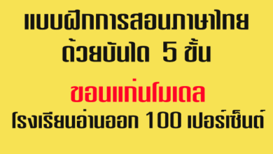 แบบฝึกการสอนภาษาไทยด้วยบันได 5ขั้น ขอนแก่นโมเดล โรงเรียนอ่านออก 100 เปอร์เซ็นต์