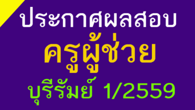 ประกาศผลสอบครูผู้ช่วยบุรีรัมย์ 1/2559