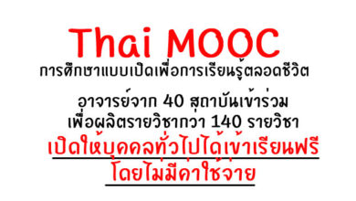 Thai MOOC: การศึกษาแบบเปิดเพื่อการเรียนรู้ตลอดชีวิต
