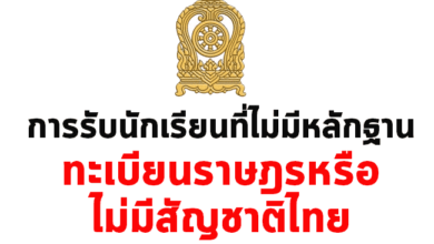 การรับนักเรียน นักศึกษาที่ไม่มีหลักฐานทะเบียนราษฎรหรือไม่มีสัญชาติไทย