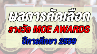 มาแล้ว ผลการคัดเลือกผลงานดีเด่นรางวัล MOE AWARDS ปีการศึกษา 2559