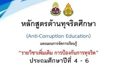 หลักสูตรต้านทุจริตศึกษา (Anti-Corruption Education)และแผนการจัดการเรียนรู้ ชั้นประถมศึกษาปีที่ 4-6