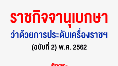 ราชกิจจานุเบกษา ว่าด้วยการประดับเครื่องราชอิสริยาภรณ์ไทย (ฉบับที่ 2) พ.ศ. 2562