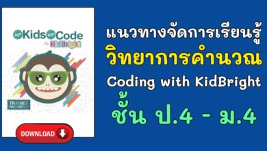 แนวทางจัดการเรียนรู้ วิทยาการคำนวณ Coding with KidBright ชั้น ป.4 - ม.4