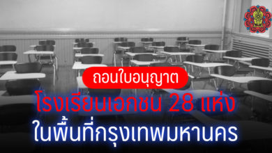 เผยรายชื่อโรงเรียนเอกชน ใน กทม. ที่ สช. ถอนใบอนุญาต จำนวน 28 แห่ง